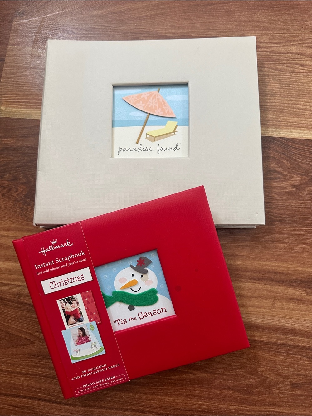 Scrapbooks - (top) Beach themed (bottom) Christmas themed